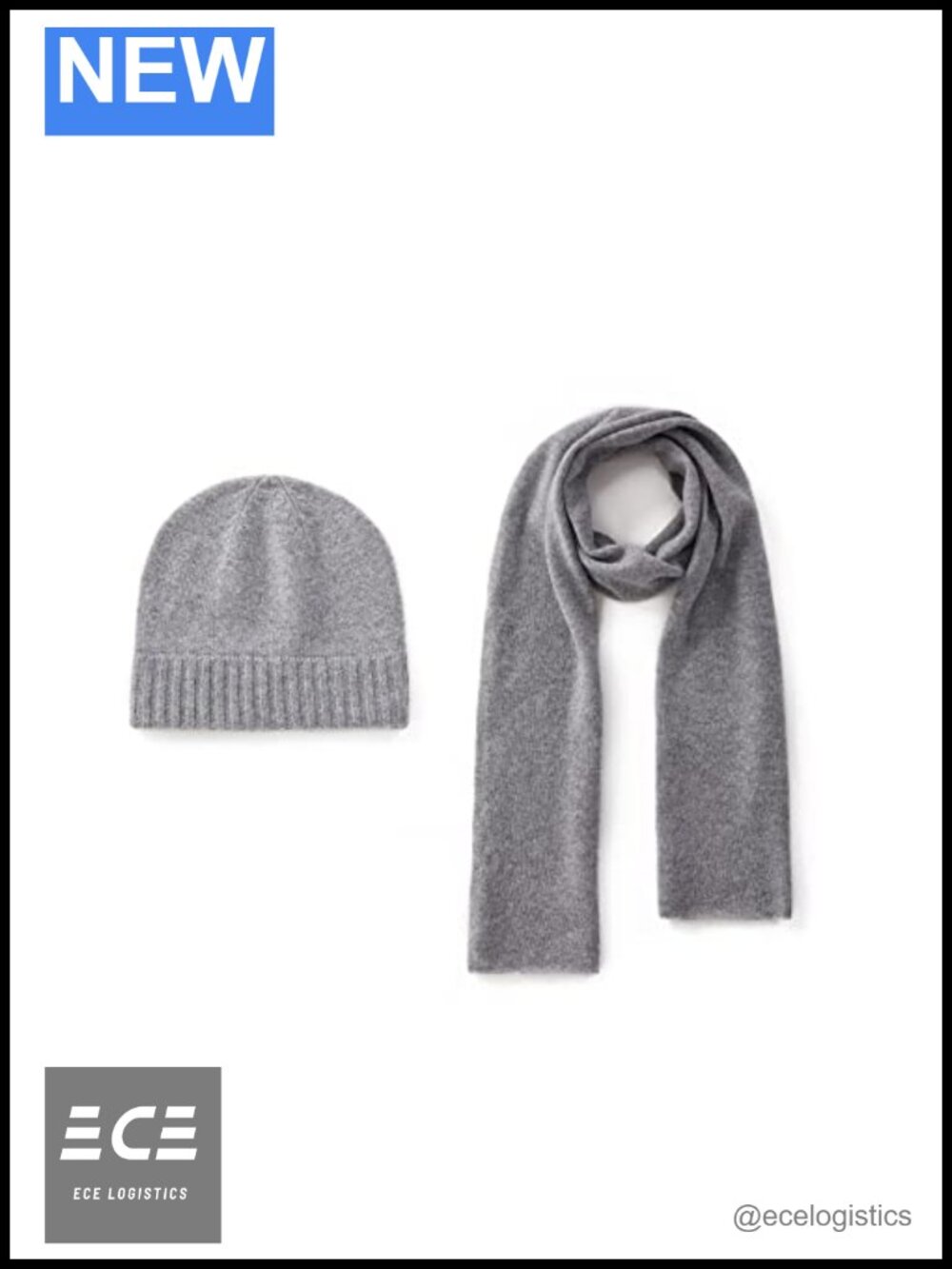 Cashmere Beanie Hat Scarf Set Gift Box